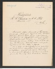 k.k. naturhistorisches Hofmuseum, Intendanzakten 1885-1896 (Hauer), Aktenzahl Z.302/1892, Seite 1